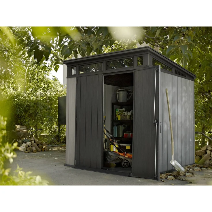 Dmora Gartenhaus Cobourg, Gartenhütte, Gartenhaus, Werkzeugschuppen, 214x218 h226 cm, Grau – Bild 4