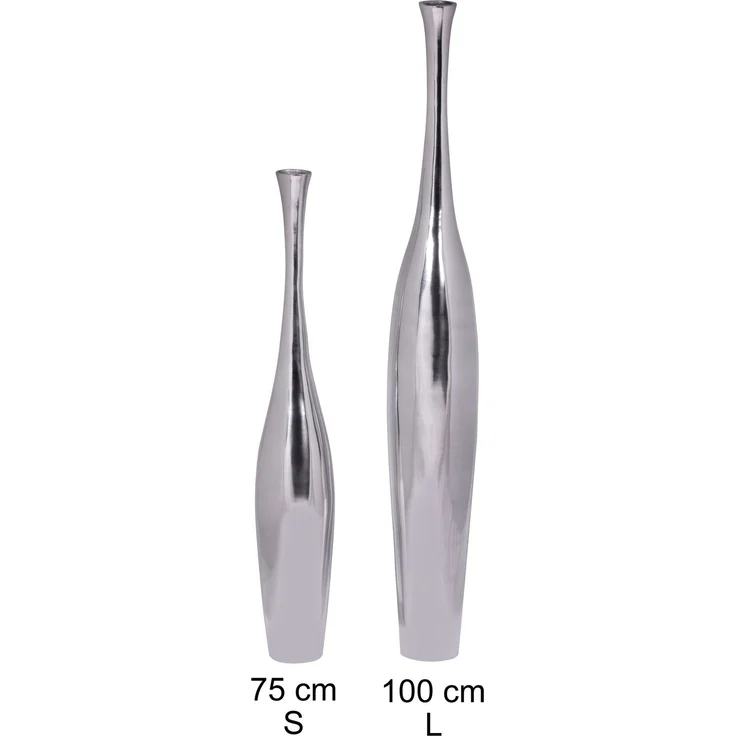 Dekovase >BOTTLE< in Silber, Aluminium - 13x100x13cm (BxHxT) – Bild 5