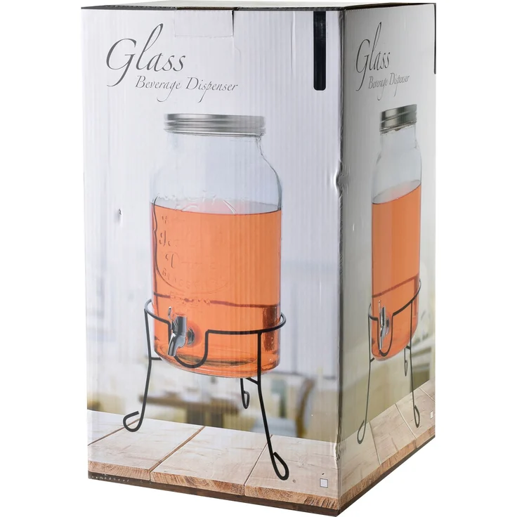 Getränkespender glas Modern Kitchen Krug Mit Hahn 6l transparent 1pc – Bild 3