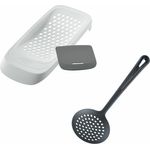 WESTMARK Spätzlereibe Set, 2tlg, 1 Spätzlereibe mit flexiblem Schaber, Spatzl + 1 Schöpflöf, ABS, PA, inkl. Schöpflöffel