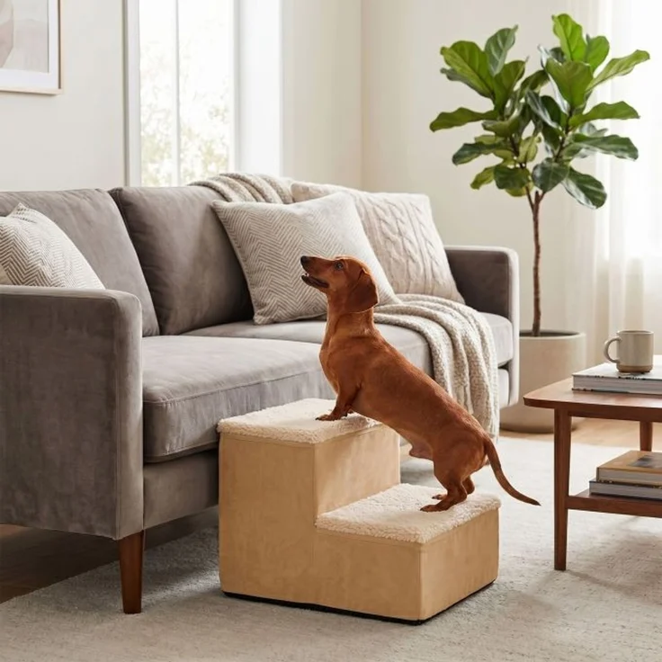 Relaxdays Faltbare Hundetreppe mit Stauraum – Bild 2