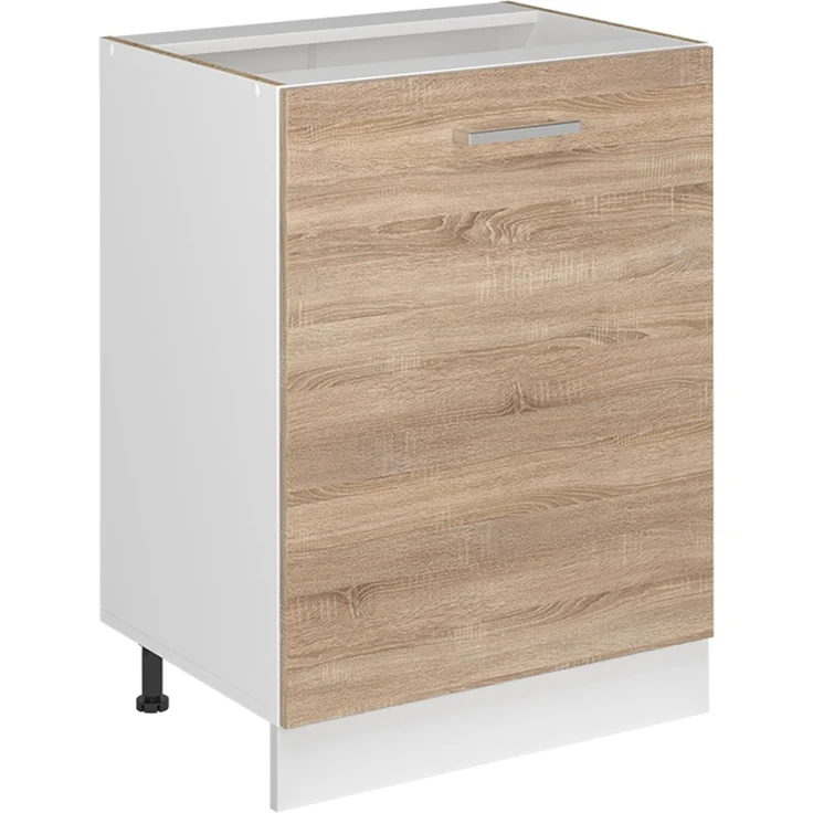 Küchenunterschrank R-Line Sonoma/Weiß 60 cm mit 1 Tür ohne Arbeitsplatte Vicco – Bild 1