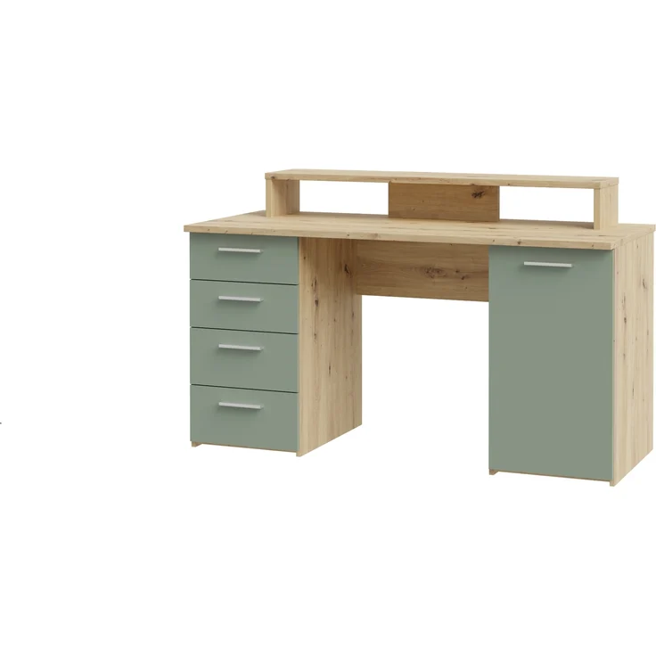 Schreibtisch 'Net' in Artisan Eiche und Salbei - 145 x 90,7 x 60 cm – Bild 7
