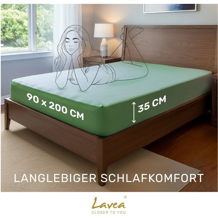 Lavea Spannbettlaken Bettlaken, Spannlaken Mikrofaser, 180x200cm, 200x200cm, (2 Stück), kühlend & atmungsaktiv, schnelltrocknend, weich, pflegeleicht – Bild 2