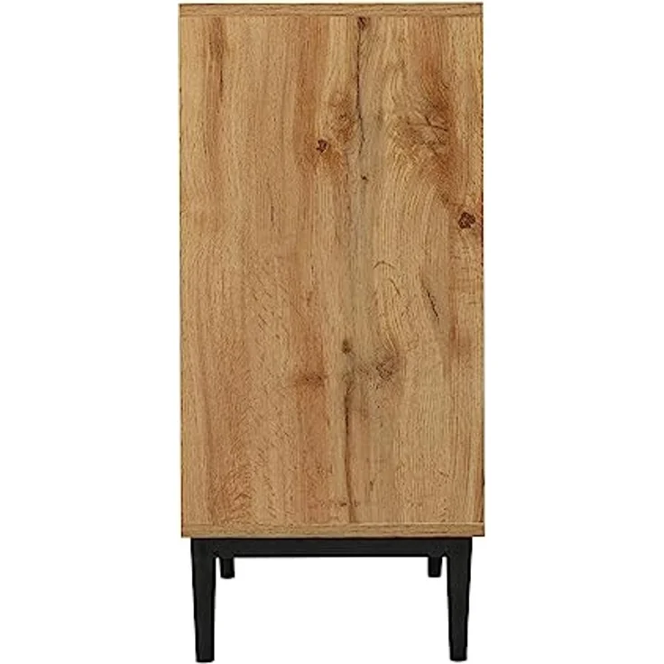 FurnitureR Stylischer Wohnzimmerschrank aus Holz mit Schwarzem Element, Langlebiger Metallrahmen, Modernes Design für Minimalistischen Wohnstil, Platzsparend – Bild 7