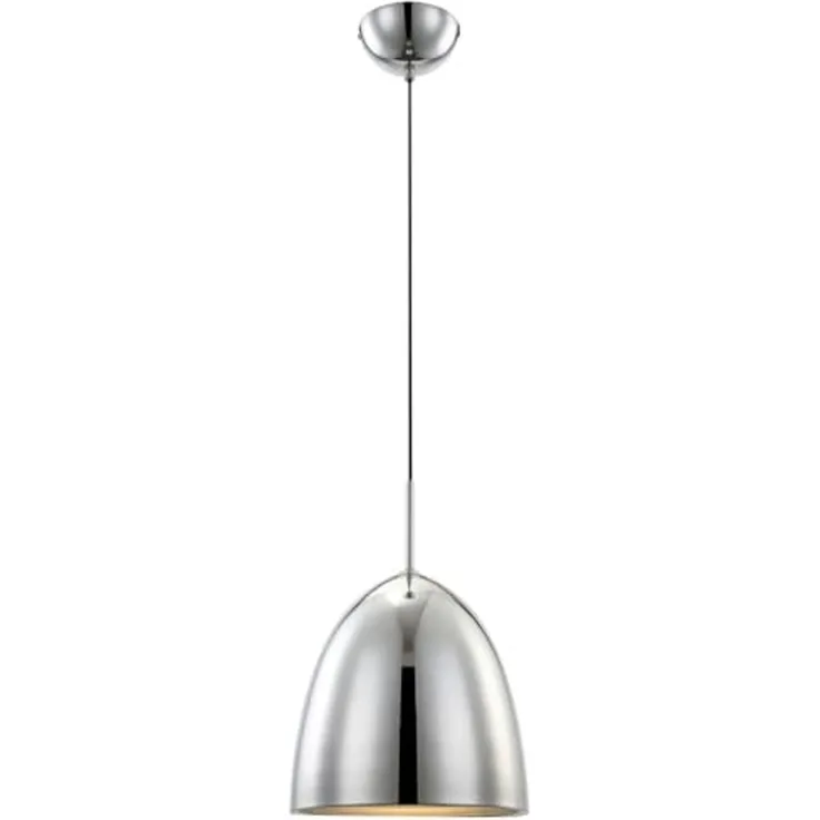 LED Pendelleuchte, Aluminium Chrom, silber, H 132 cm