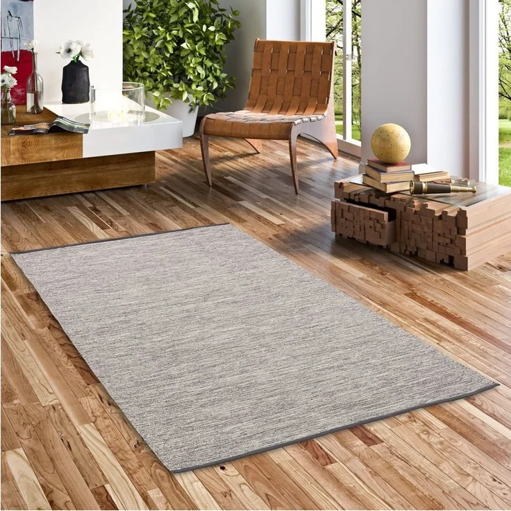 Pergamon Wollteppich Baumwolle Natur Kelim Teppich Easy Meliert, Rechteckig, Höhe: 8 mm – Bild 5