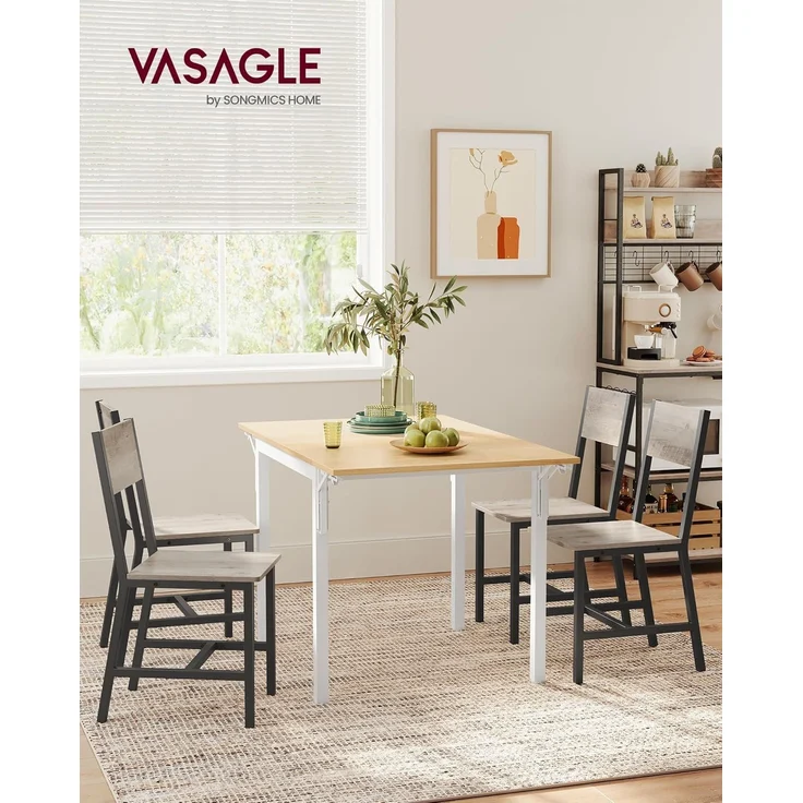 Vasagle Esszimmerstühle, Küchenstühle, 2er Set, Metallrahmen, für Esszimmer, Wohnzimmer, Küche, greige meliert-mattgrau – Bild 2