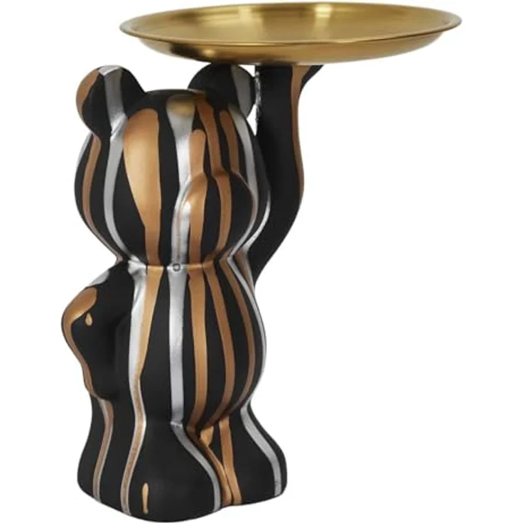 HOME DECO FACTORY Klobürste Silikon mit Halterung Wandmontage Weiß | Moderne Dekofigur aus Polyresin, 30cm, Schmuckschale, Aufbewahrung Schlüssel und Schmuck, elegante Ausführung, gold, silber – Bild 1