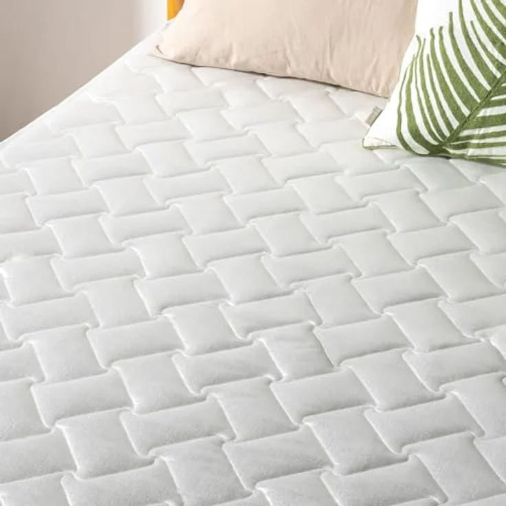 Zinus Doppelmatratze – Bonnelfederkern – 135x190 cm – Komfortschaum – Höhe 15 cm – mittlere Festigkeit, Weiß – Bild 7