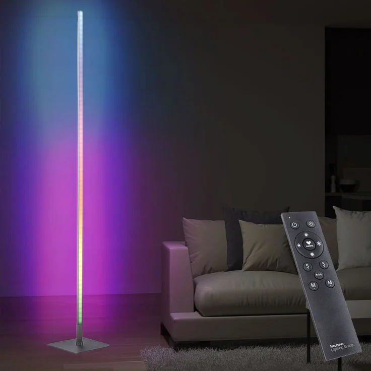 RGB LED Stehleuchte, Fernbedienung, dimmbar, H 151 cm – Bild 5