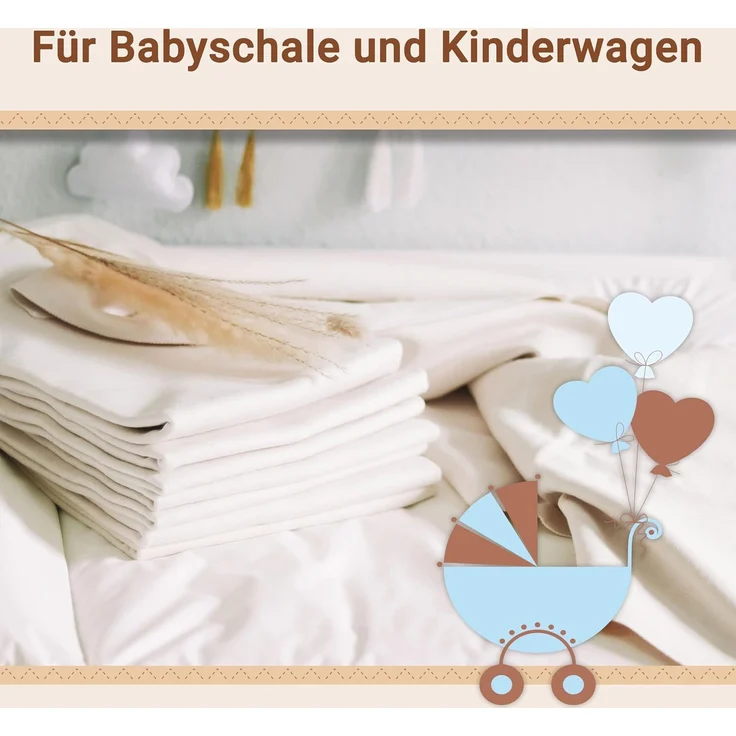 ZOLLNER 5er Set Moltontücher aus 100% Baumwolle, 80x80 cm – Bild 6