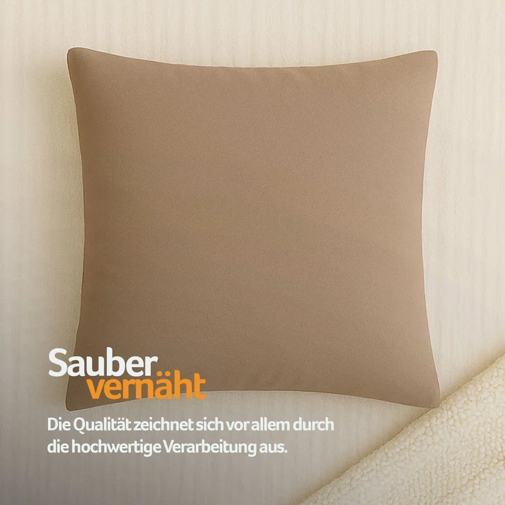 Kissenhülle Dekokissen Kissenbezug Microfaser - viele Größen und Farben Hellbraun 50 x 50 cm – Bild 5