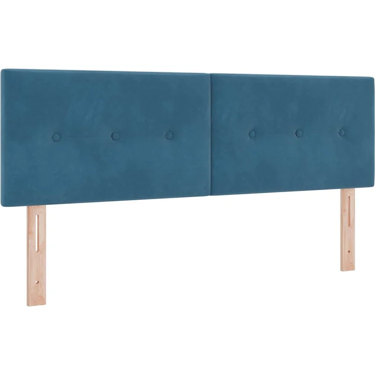 vidaXL Boxspringbett mit Matratze Dunkelblau 160 x 200 cm Samt 3450750 – Bild 4