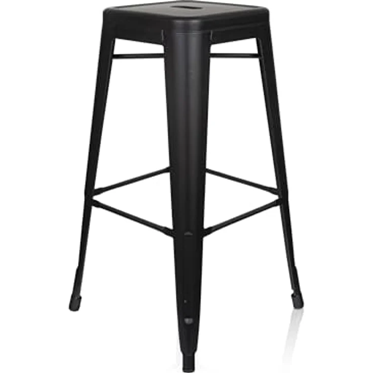 MID.YOU Barhocker Schwarz, Metall, stapelbar und abwischbar, 44x77x44 cm, Esszimmer Barmöbel – Bild 6
