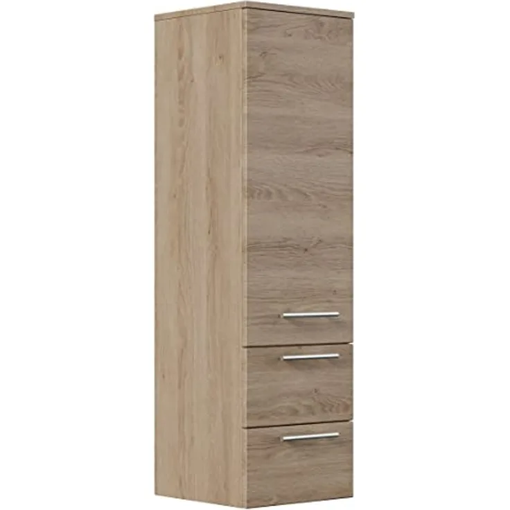 Hochschrank 120 cm eiche hell mit Glaseinlagen : Eiche hell