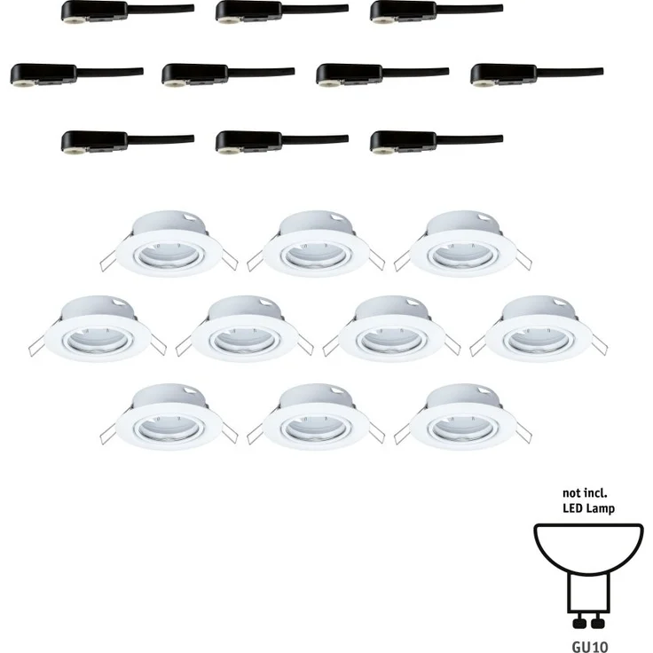 Paulmann No. 93400 LED Einbauleuchte Base rund 10x10W GU10 Weiß – Bild 3