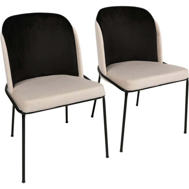 Skye Decor 'Dore 145 V2' Stuhlset (2-teilig), Schwarz / Creme, 54 x 86 x 55 cm – Bild 1