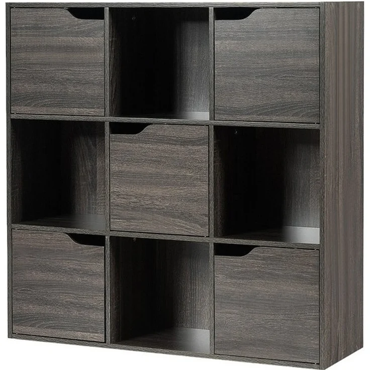 COSTWAY Bücherregal Aufbewahrungsregal, 9 Fächer, freistehend, 90x29x90cm – Bild 4