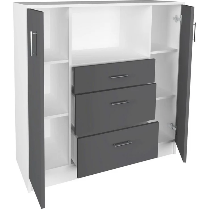 VCM Küchenmöbel Unterschrank Esilo 919421 Weiß / Anthrazit H. 110 x B. 109 x T. 40 cm – Bild 3