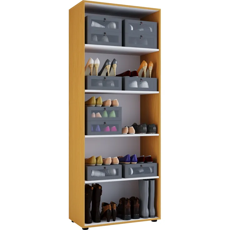 VCM Schuhschrank Vandol 912219 Buche B. 70 x H. 178 x T. 40 cm