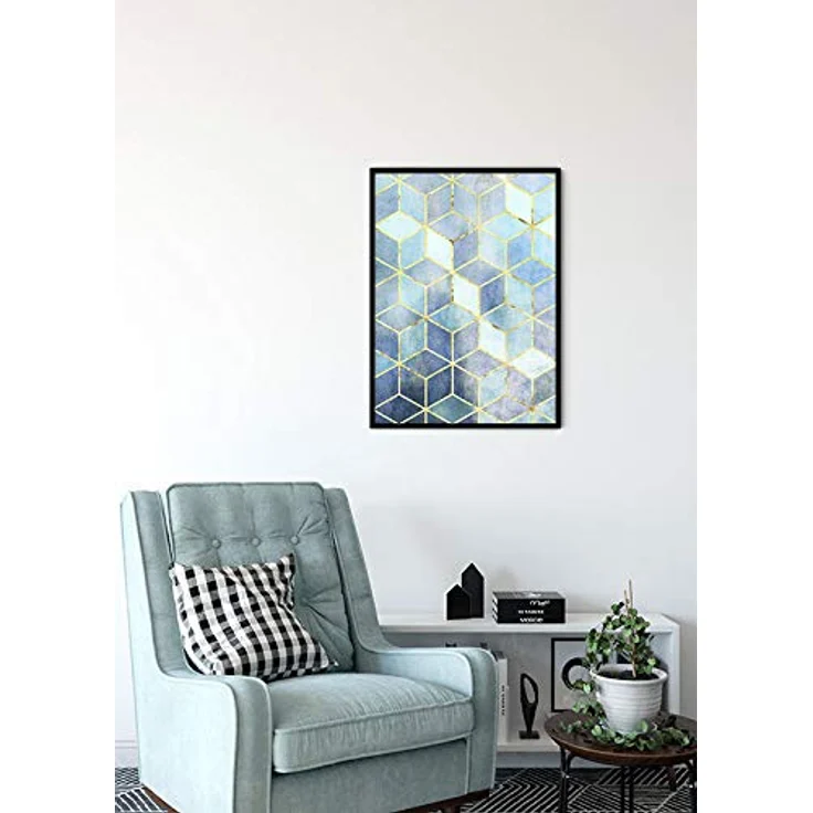 Komar Mosaik Azzuro Wandbild, Poster aus hochwertigem Fotopapier, 50 x 70 cm, ohne Rahmen, für Wohnzimmer und Schlafzimmer – Bild 4