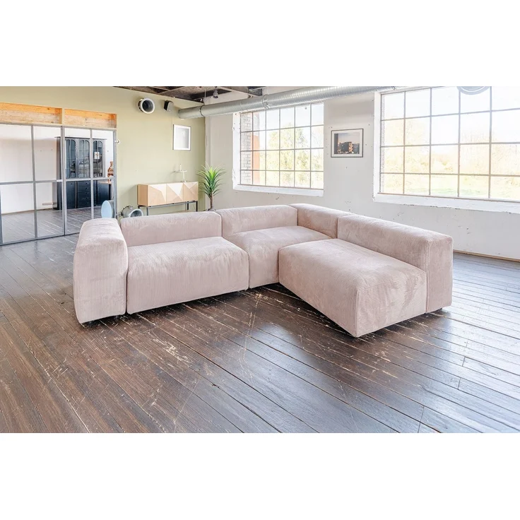 KAWOLA Sofa MIA Modulares Sofa 8-tlg. Cord taupe 72 x 120 x 418 cm – Bild 2