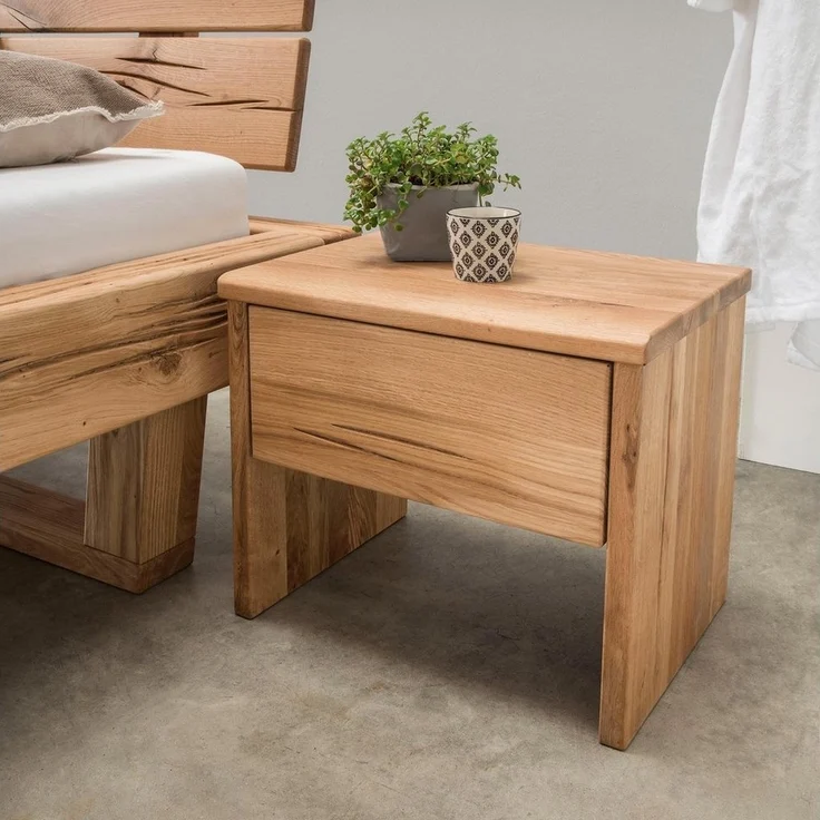 Home affaire Nachtkonsole Ultima, aus massiver Fichte oder Eiche, robuste Natürlichkeit mit Wuchsrissen – Bild 5