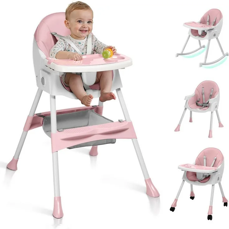 LALAHO Kinderstuhl 3-in-1Kinderklappstuhl- Kinderhochstuhl - Klappbarer Esszimmerstuhl, Kinderwagen - Mitwachsstuhl und Babystuhl für Neugeborene