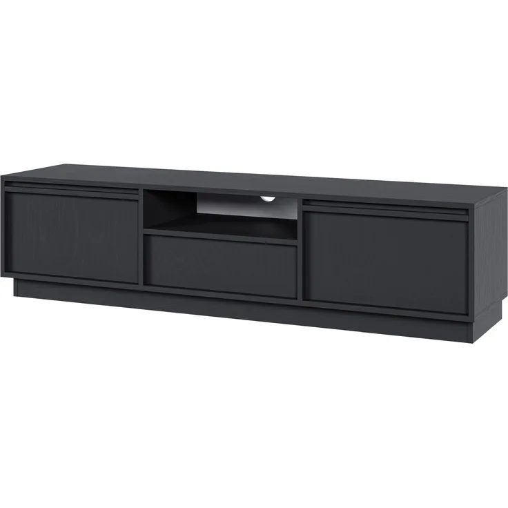 Selsey 'Evo' TV-Möbel 2-türig mit Schublade, schwarz, ca. 33 x 154 x 39 cm