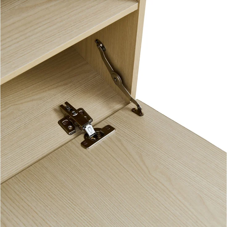 Garderobenschrank 54 x 34,5 x 179,5 cm mit Spiegel und ausziehbarer Kleiderstange – schmaler Flurschrank aus MDF – Bild 6