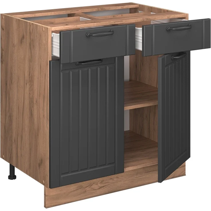 Küchenunterschrank Fame-Line Dunkelgrau 80 cm ohne Arbeitsplatte Vicco – Bild 4