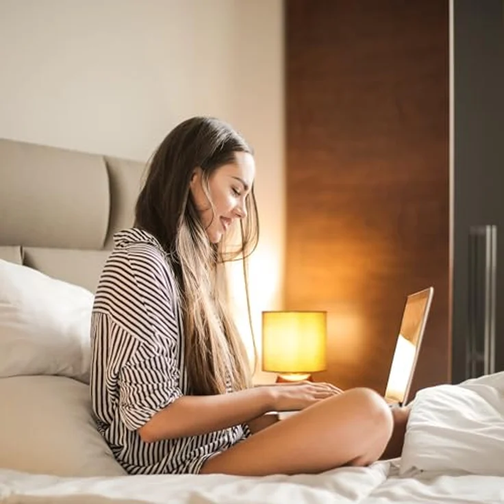 Relaxdays Tischlampe, Nachttischlampe mit Metallfuß und Stoffschirm, E14, HxD: 32 x 18 cm, grün/silber – Bild 3