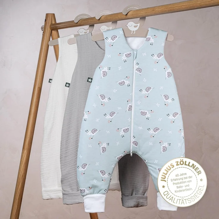Julius Zöllner Schlafoverall Jumper Jersey, warme Füllung 2,5 TOG, waschbar bei 60°C, Made in Germany, Oeko TEX Standard 100, Schnecke, Gr. 104 – Bild 3
