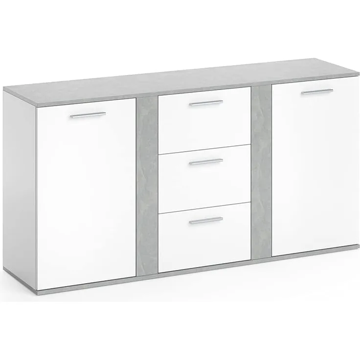 Kommode Novelli Beton 40 x 80 cm mit Schubladen Vicco