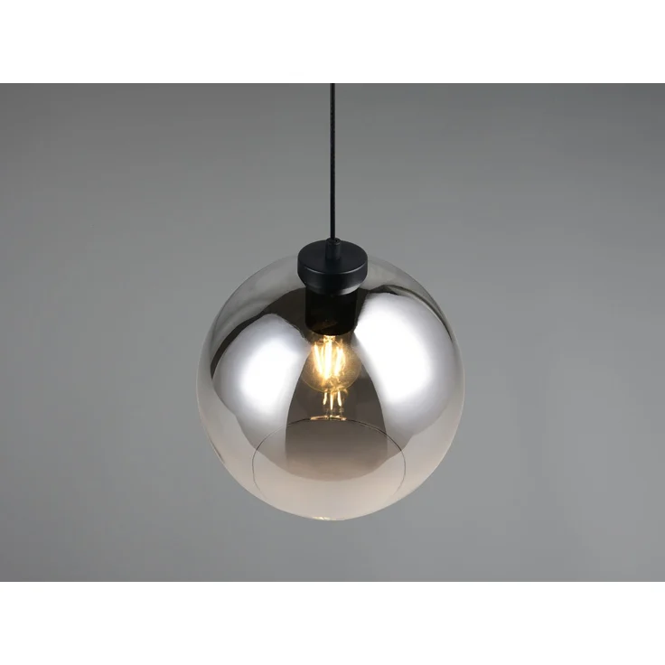 Pendelleuchte LIORA höhenverstellbar 1-flammig mit Rauchglas Kugel, Ø 25cm – Bild 6