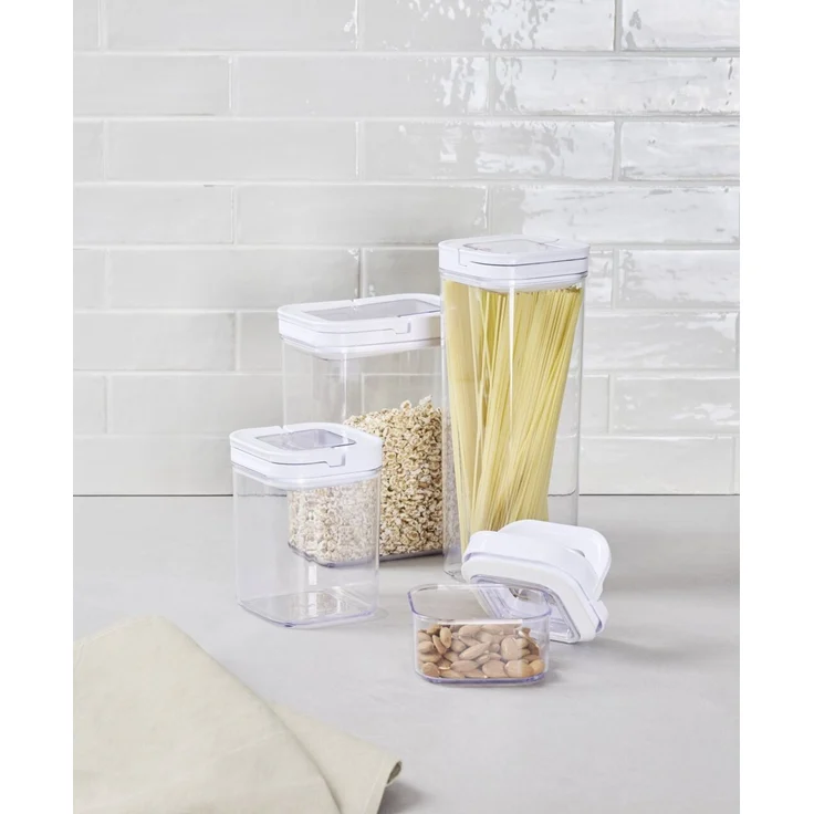 Homeware Vorratsdosen Set 8-tlg, Kunststoff klar, 22 x 31 x 13 cm, lebensmittelecht stapelbar – Bild 2