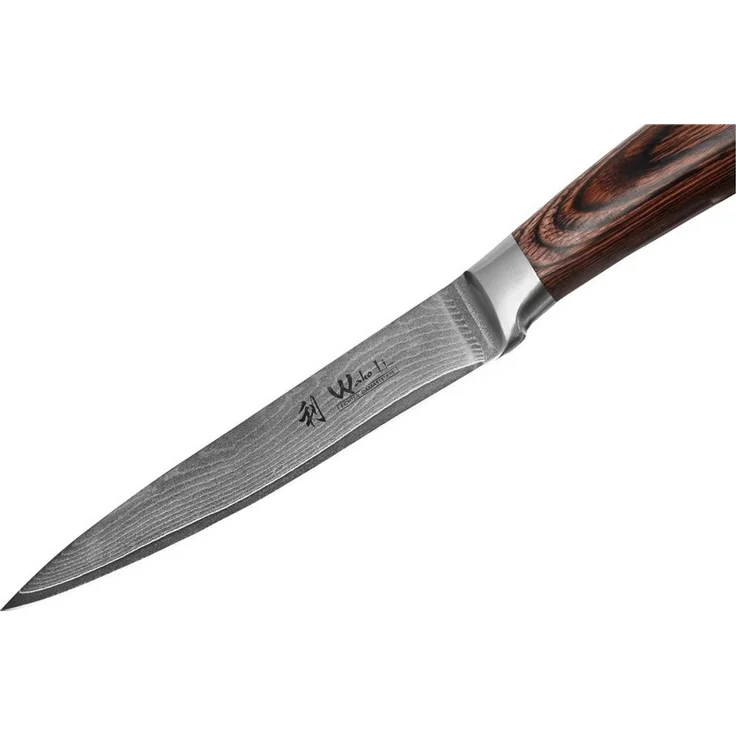 Wakoli Allzweckmesser EDIB Damast Universalmesser I Kochmesser, Küchenmesser I 12,5cm Klinge, VG10 Kern, 67 Lagen Damaststahl, Pakkaholzgriff, inkl. Geschenkbox – Bild 2