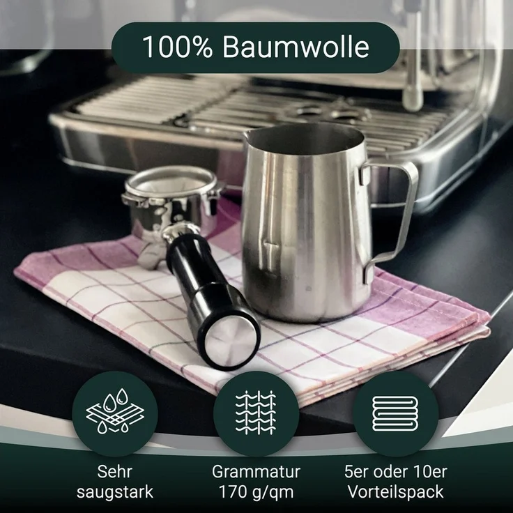 ZOLLNER Geschirrtuch, (Spar-Set, 10-tlg), 50 x 70 cm, 100% Baumwolle, vom Hotelwäschespezialisten – Bild 2