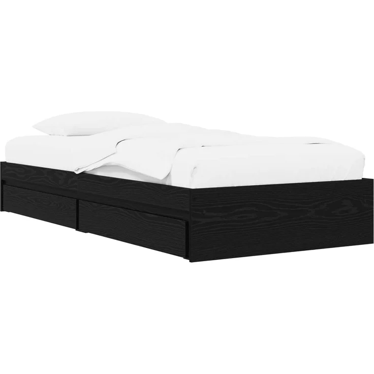 vidaXL Bettgestell mit Stauraum Schwarze Eiche 80 x 200 cm 3429595 – Bild 2