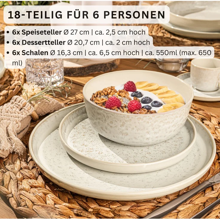 SÄNGER Tafelservice Key West- 18 teilig aus Steingut – Bild 2