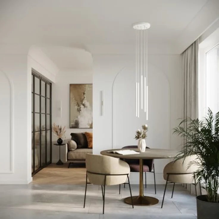 Sollux Lighting Pendelleuchte PASTELO 5P, weiß, 5xG9, 8W, Stahl, 110x25x25cm, modernes Design für Wohnzimmer und Esszimmer – Bild 7