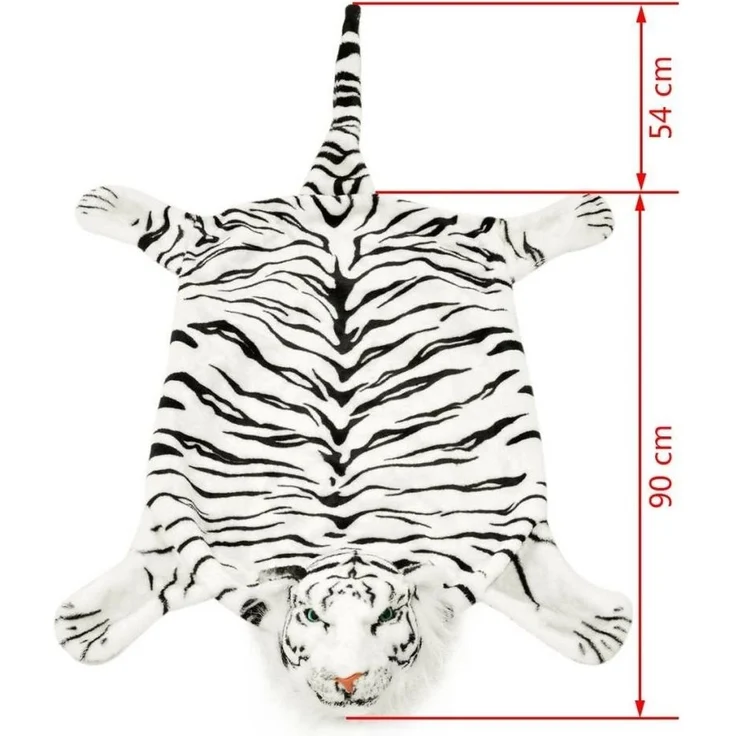 vidaXL Tigerfell Teppich Plüsch 144 cm Weiß 80169 – Bild 3