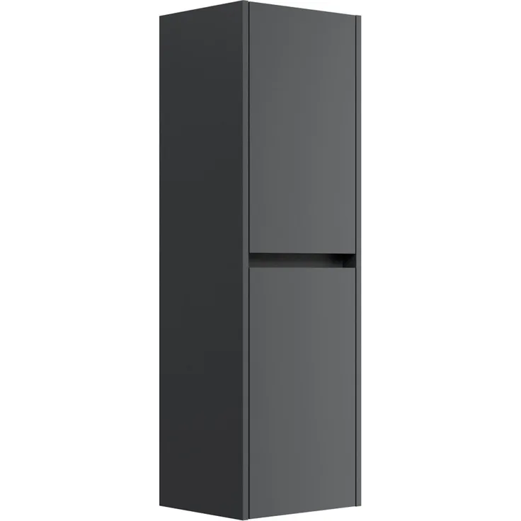 Badezimmer Hochschrank 112cm Softclose Taifun zur Wandmontage grafit : Grafit