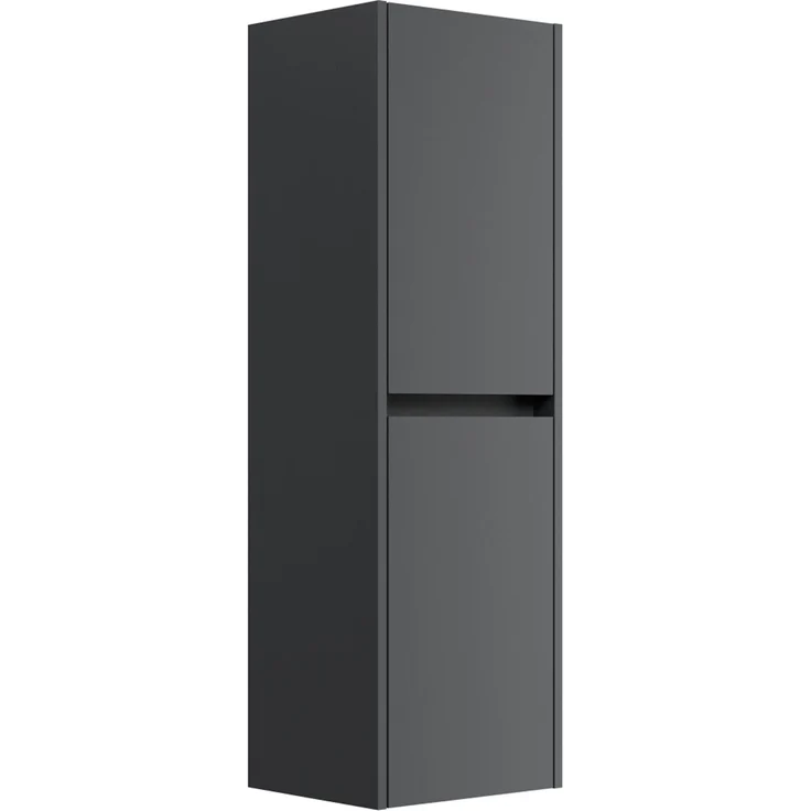 Badezimmer Hochschrank 112cm Softclose Taifun zur Wandmontage grafit : Grafit – Bild 1