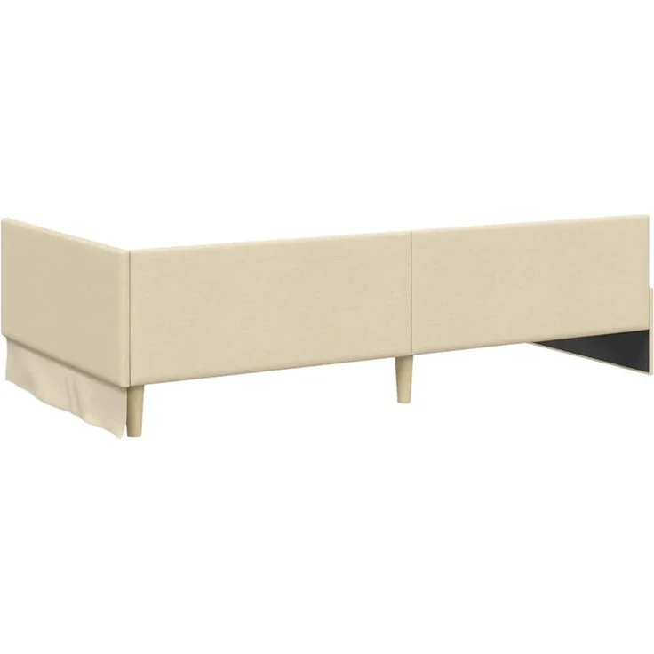 vidaXL Eckbettgestell mit Matratze 2 stk. Creme 90 x 200 cm Stoff 3393603 – Bild 9