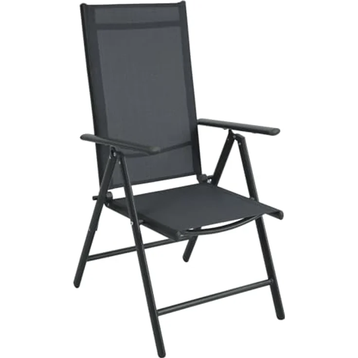 SVITA Klappstuhl 2er Set Gartenstuhl Klappbar (2 St), 2er Set, klappbar, verstellbare Rückenlehne, mit Armlehne, Schwarz – Bild 3