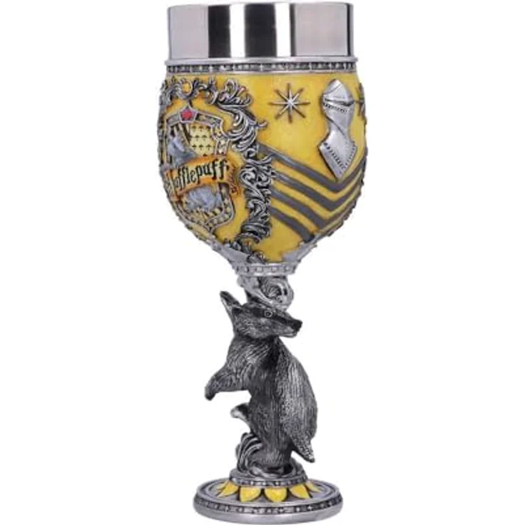 Nemesis Now Weinglas Harry Potter Kelch Hufflepuff, handbemalter Kelch – Bild 3
