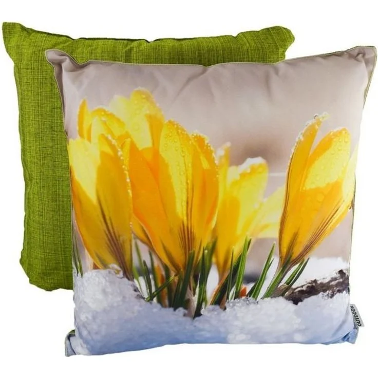 Outdoor Kissen Herbst 45x45x12cm wetterbeständig mit herbstlichen Motiven Krokusse – Bild 2