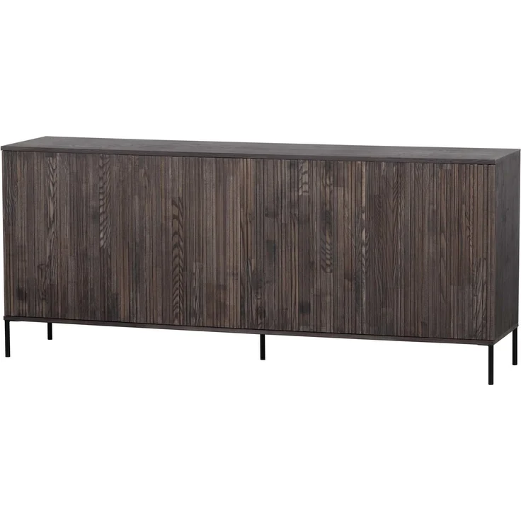 Sideboard Gravure aus Eschenholz, modernes Design, Espresso Braun, Push-to-Open Türen – Bild 1